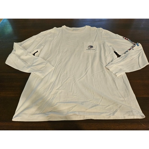 Limited Edition Vineyard Vines T-Shirt  Mens XL Lax Lacrosse White Long Sleeve - Picture 2 of 8